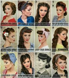 Stile Pin Up, Hairstyle Names