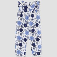 One Piece Pjs, Blue Floral Jumpsuit, Kickee Pants