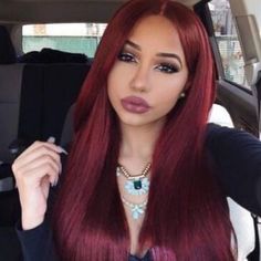 Wine Hair, Red Hair Inspo, Dyed Red Hair, Copper Hair Color, Beautiful Red Hair, Red Wigs, Burgundy Hair, Straight Lace Front Wigs, Hair Dye Colors