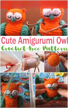 crochet amigurmi owl pattern with instructions to make it look like an animal