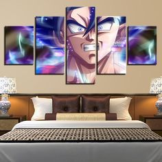 Dragon Ball Decorative Anime 5 Piece HD Multi Panel Canvas Wall Art Frame - Original Frame Canvas Art Wall, Canvas Picture, Anime Canvas, Canvas Art Wall Decor, Home Decor Paintings, Multi Panel Canvas, Art Wall Decor, Canvas Home, Anime Dragon Ball