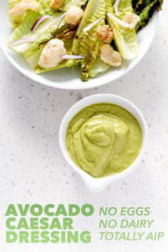 there is a salad with avocado on the side