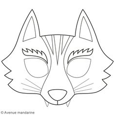 a drawing of a fox's face with eyes drawn in the shape of a mask