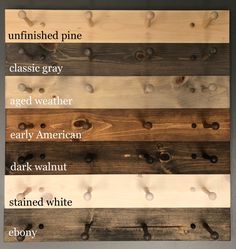 the different types of wood used in this project