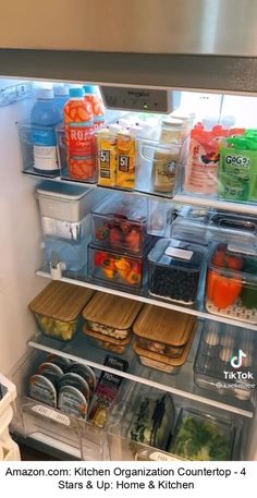 an open refrigerator filled with lots of food