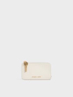 Cream Zip-Around Mini Wallet - CHARLES & KEITH US Everyday White Coin Purse With Zipper Closure, Classy Home, Cream White Color, Unique Key, Fresh Cream, Charles Keith, Mini Wallet, Start The Day, White Colour