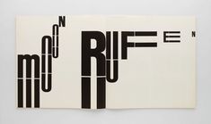 an open book with black and white type on it's cover, titled ruf