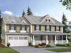 this is an artist's rendering of these country house plans