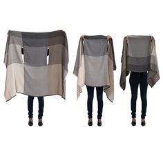 Styled to carry you with ease from day into night and from home to work, our 100% wool Cape Daria is responsibly sourced and crafted for the woman on-the-go! This versatile Poncho Cape can be worn in 15 ways and more, making a stylish statement each time and every way in which you drape it. With exquisite and intricate hand detailing and finishing, this unbelievably multifunctional cape is sure to make heads turn. One size  = Endless Styles. Gently hand wash (only if needed) using a mild detergent or shampoo and lukewarm water. Lay flat to dry and store folded in the environmentally safe dust bag that is provided. Use your bag as a shopper when you're wearing the Cape. Dry clean friendly too. Poncho From Shawl, Scarf As A Poncho, Cape For Women, Wool Poncho, Wool Cape, Poncho Cape, Gifts For New Mums, Shark Tank, Pearl Jewellery Earrings