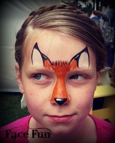 Birthday Party Face Painting Fox Face Paint, Animal Face Paintings, Halloweenský Makeup, Girl Face Painting, Nice Face, Festival Face, Face Painting Easy, Kids Face Paint, Fox Face