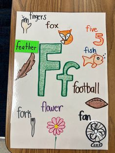 a piece of paper that has different types of letters and numbers on it, including the letter f