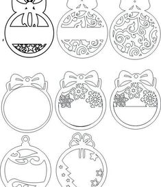 christmas ornament templates to cut out and glue on the back of each ornament