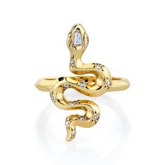 Kundalini Baby Snake Ring with Star Set Diamonds & Baguette Head Snake Spirit Animal, Layering Rings, Baby Snakes, Layered Rings, Snake Ring, Baguette Diamond, Rose Cut, Ring Necklace, White Diamond