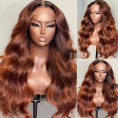 ※Item: Klaiyi Highlight Ginger Orange Lace Frontal Wigs Human Hair Pre Plucked with Baby Hair Silky Straight ※Wigs Style: Silky Straight ※Lace Style: 13x4 Lace Frontal ※Wigs Density: 150% ※Hair Material: 100% Virgin Human Hair ※Hair Color: Ombre Highlight Ginger Orange Color #30/88J ※Texture: Straight Hair wigs, Soft, Comb Easily, Minimal Shedding, No Tangling ※Shipment: USPS Express 1-3 days; USPS 3-5 business days; DHL/FedEx/UPS 4-6 business days; To UK 5-10 business days; (APO/FPO takes 7-15 Two Tone Hair Color Ideas Black Women, Dimensional Copper, Wigs Straight, Copper Highlights, Hair Silky, Straight Wigs, Lace Frontal Wigs, Curly Human Hair Wig, Dope Hairstyles