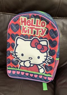 Sanrio Hello Kitty 16" Large Roller Backpack Trolley. Brand New. One main compartment, two side net pocket , one large zipper pocket in front, hand hold, adjustable shoulder straps. Hello Kitty Print School Backpack, Back To School Backpack With Cat Design, Hello Kitty Print Backpack For Students, Hello Kitty Travel Backpack, Hello Kitty Print Backpack For Back To School, Student Backpack With Hello Kitty Print, Hello Kitty Rectangular Backpack For Back To School, Hello Kitty Print Backpack For Daily Use, Hello Kitty Print Backpack