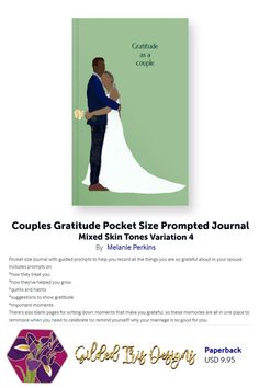 an image of a wedding card with the words couples's pocket size promed journal