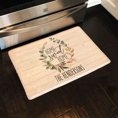 a kitchen mat that says home is not for the henderssons on it