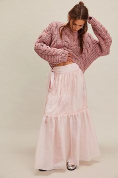 Nigel Preston Breezy Skirt | Free People Studded Skirt, Chiffon Maxi Skirt, Festival Skirts, Micro Skirt, Heron Preston, Chiffon Maxi, Day And Night, Wide Waistband, Boho Clothing