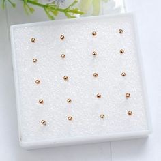 Details: * 10 Pairs of Small Ear Studs * brand new and high quality * Unique design makes you more elegant and fashionable * Suitable for weddings, parties and daily use * Material: Plastic needle * Color: Silver / Rose Gold (As Pictures Show) * Size: 2mm/3mm/4mm (Approx.) Package Contents: 1 Set Ear Studs (Including 10 Pairs) Note: The real color of the item may be slightly different from the pictures shown on website caused by many factors such as brightness of your monitor and light brightnes White Throw Pillows, Upholstery Foam, Throw Pillow Inserts, Stud Jewelry, Earrings Ear, Pillow Forms, Bead Earrings, Gold Plated Silver, Ear Studs