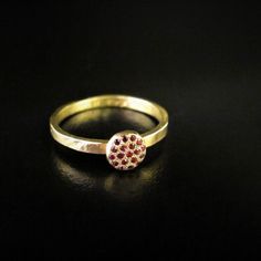 The Ring Made From 14 Karats Solid Yellow Gold. Ring Width: 0.07inch/ 2mm. 19 Ruby 0.19ct, 0.01ct Each. Figures 8-10 Show A Similar Ring With Diamonds. Handmade Ring With 19 Ruby. Wonderful Gift. Available In All Sizes, Color Gold, And Karat And Matte Or Shining Finish. If You Want A Custom Ring, Please Contact Me Before Purchase. Yellow Gold Ruby Ring With Bezel Setting For Promise, Yellow Gold Ruby Ring For Gift Fine Jewelry, Yellow Gold Ruby Ring With Halo Setting, Gold Ruby Ring Stamped 14k, Red 14k Gold Stackable Rings Fine Jewelry, Yellow Gold Stackable Ruby Rings In Round Cut, Gold Ruby Birthstone Ring In Sterling Silver, Gold Ruby Ring Sterling Silver Birthstone, Yellow Gold Ruby Diamond Ring Gift