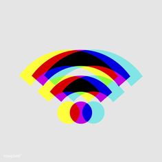 the wifi symbol is multicolored with different colors and shapes to represent it's connection