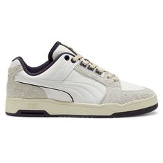 Expert craftsmanship intersects with our signature sportswear silhouettes in the MMQ line. This season, our standout silhouettes take on a tennis-inspired aesthetic with MMQ Service Line. Here, Puma has back to the ‘80s and re-imagined their classic Slipstream Lo basketball sneakers and contextualized them for the tennis court with a clean leather upper. $44.95 Back To The 80s, Inspired Aesthetic, Off White Mens, Lace Up Sneakers, Basketball Sneakers, The 80s, Tennis Court, White Sneakers, Casual Sneakers