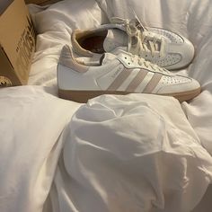 Brand New In Box. Ordered The Wrong Size And Just Needed A Different Size. Tan Adidas, Adidas Sambas, Adidas White, Shoes Adidas, Adidas Samba, White Adidas, Adidas Shoes, Adidas Women, Womens Shoes Sneakers