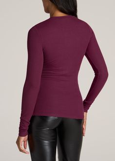 About Our Long Sleeve Shirts for Tall Ladies The perfect long sleeve top you’ll want in every single color. Finding long sleeve shirts when you’re tall can seem impossible. You either have to size up for length and suffer through the baggy fit or deal with sleeves that are far too short, which defeats the purpose of the long sleeve tee! This tall women’s shirt was designed with your silhouette in mind, so you can rock long sleeves without worrying about whether they’ll cover your wrists. This cr Scrubs Dress, Cozy Sleepwear, Cozy Sweatpants, Long Sleeve Tee Shirts, Clothing Care, Tall Women, American Shirts, Women's Shirts, Skirted Swimwear