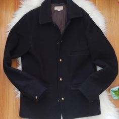 Wallace And Barnes Jcrew Dark Navy Wool Coat Navy Wool Coat, Concept Clothing, Wool Coat, Dark Navy, J Crew, Mens Jackets, Color Blue, Jackets & Coats, Man Shop