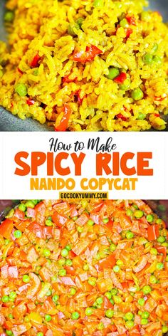 how to make spicy rice with peas and carrots