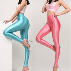 Satin Glossy Cargo Pants Famous Pirates, Funny Rabbit, Sport Women, Women Bottoms, Shiny Leggings, Compression Tights, Sports Pants, Ankle Length Pants, Sports Leggings