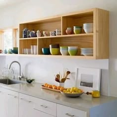 the kitchen counter is clean and ready for us to use