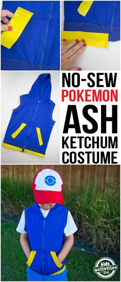 the instructions for how to sew pokemon ash costume