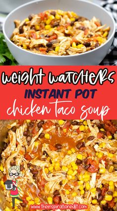 the instant pot chicken taco soup is ready to be eaten and put in the oven