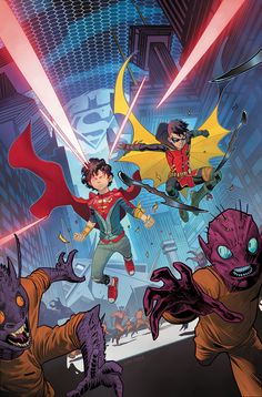 Adventures of the Super Sons #8 by Dan Mora * Dan Mora, Jonathan Kent, Super Sons, Ragnarok Anime, Arte Nerd, Super Adventure, Dc Comics Artwork, Damian Wayne