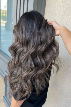 Dark Hair With Ashy Babylights Ashy Babylights, Babylights On Dark Hair, Heavy Highlights On Dark Hair, Babylights Brunette, Heavy Highlights, Highlights On Dark Hair, Ashy Hair, Hair Color Formulas, Brunette Hair With Highlights