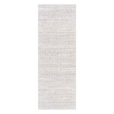 a white rug with an intricate design on the bottom and sides, in front of a white background