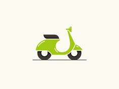 a green scooter on a white background