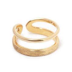 This modern bold matte and shiny metal finish is perfect for everyday wear. Adjustable sizing with comfort fit.! Gold Vermeil Band Width 0.3in(8mm) Adjustable: Size 5-6 #R135-G Double Band Ring, Double Band Rings, Gold Band Ring, Metal Finishes, Band Ring, Gold Vermeil, Band Rings, Solid Gold, Gold Jewelry