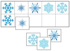 snowflakes are arranged in squares to form the shape of a rectangle pattern