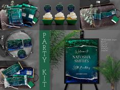 the party package includes cupcakes, cake and dessert items for guests to eat