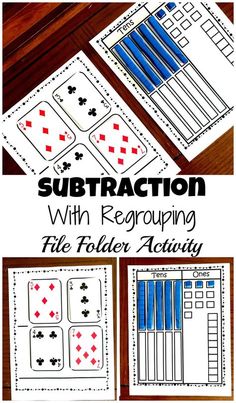 the subtraction with regroup file folder activity