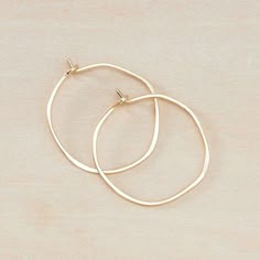 Minimal Hoop Earrings - Freshie and Zero Jewelry - Made In Nashville, TN Minimal Hoop Earrings, Modern Hoop Earrings, Needle Earrings, Two Earrings, Safety Pin Earrings, Pin Earrings, Pear Ring, Natural Jewelry, Retro Punk