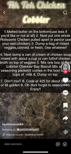 the menu for an app that is showing what to eat and how to use it