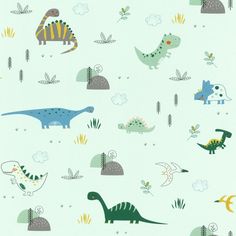 an image of children's wallpaper with dinosaurs