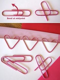 the instructions to make heart shaped paper clips