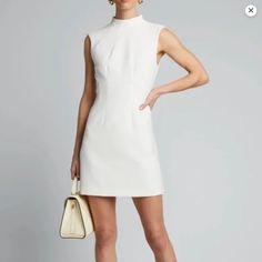 Timeless Off-White Shift Dress. Size 4. Tags Still On. Perfect For Standing Out At Office/Cocktail Events. White A-line Cocktail Dress, Elegant White Mini Dress For Formal Occasions, Classic White Knee-length Dress, White Fitted A-line Dress, White Knee-length Mini Dress For Cocktail, White Knee-length Cocktail Mini Dress, Elegant Fitted White Mini Dress, White Knee-length Mini Dress For Evening, White Knee-length Evening Mini Dress