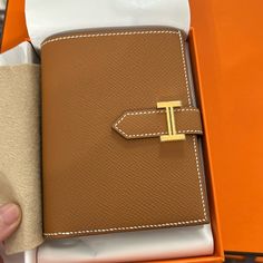 Brand New With Box And Ribbon. Hermes Bags, Gold Hardware, Ribbon, Wallet, Brand New, My Style, Gold, Color