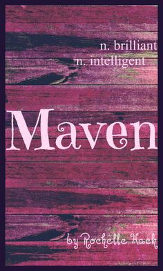 a book cover with the words maven written in white on purple and pink wood