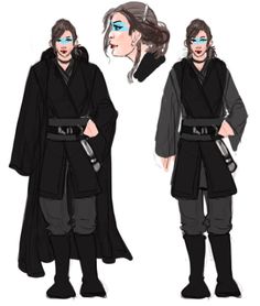 the concept art for star wars character designs